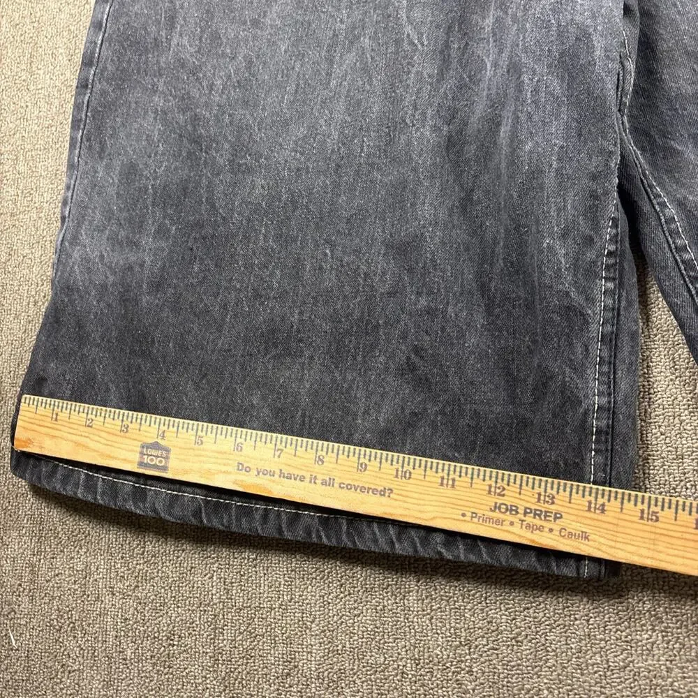 Y2K Men’s Red Ape Shorts Jorts Black Big & Tall Size 52 Denim Skate Baggy